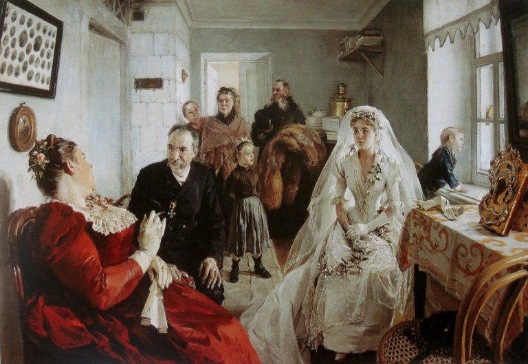 И. Прянишников. В ожидании шафера. 1880-е